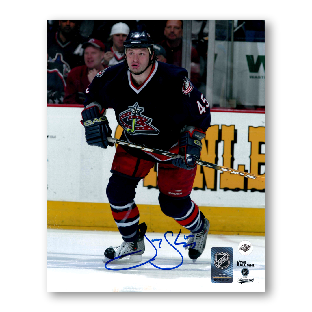 Jody Shelley Autographed Columbus Blue Jackets Home 8x10 Photo
