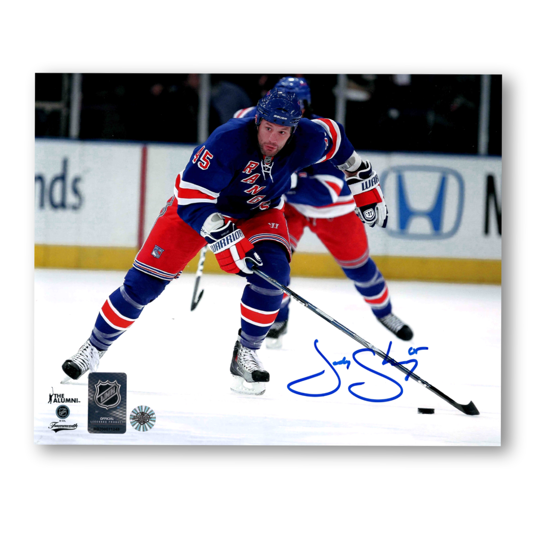 Jody Shelley Autographed New York Rangers Home Horizontal 8x10 Photo