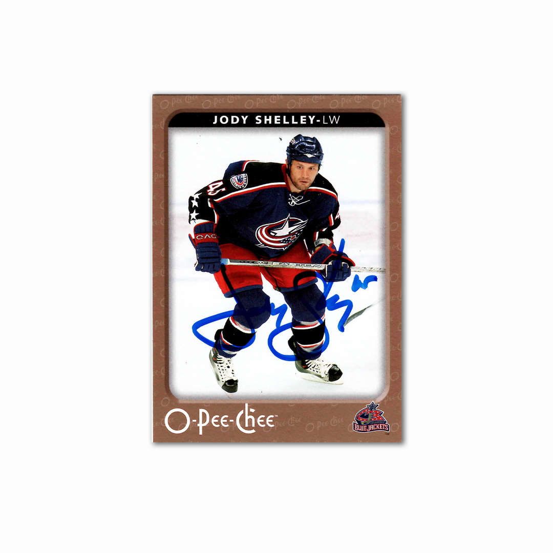 Jody Shelley Autographed Columbus Blue Jackets 2006-07 OPC #145 Hockey Card