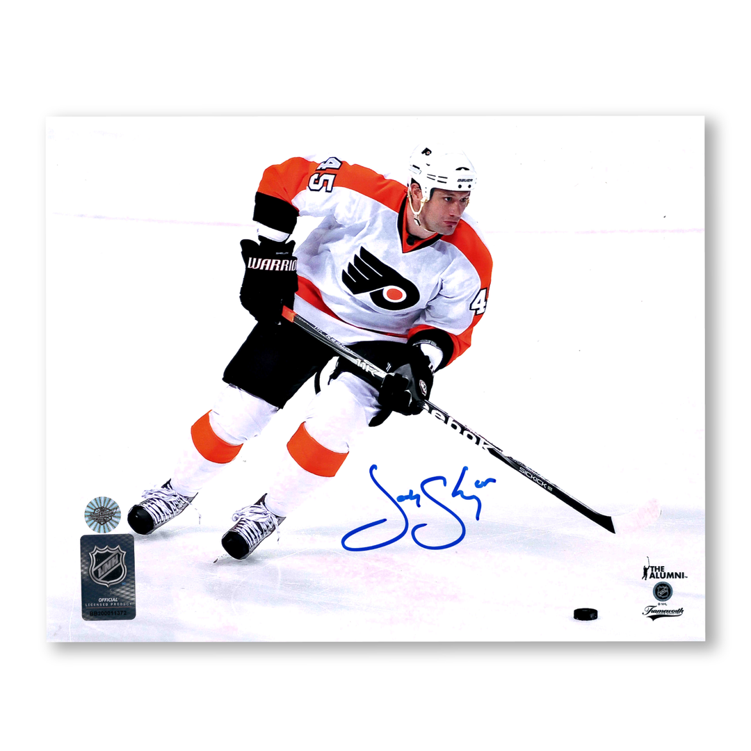 Jody Shelley Autographed Philadelphia Flyers Away Horizontal 8x10 Photo