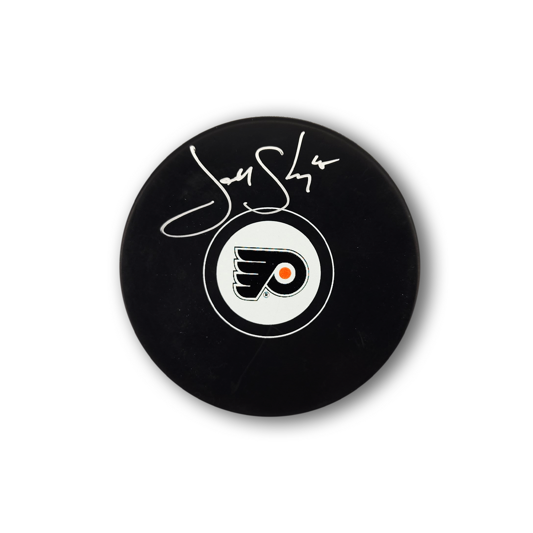 Jody Shelley Autographed Philadelphia Flyers Hockey Puck