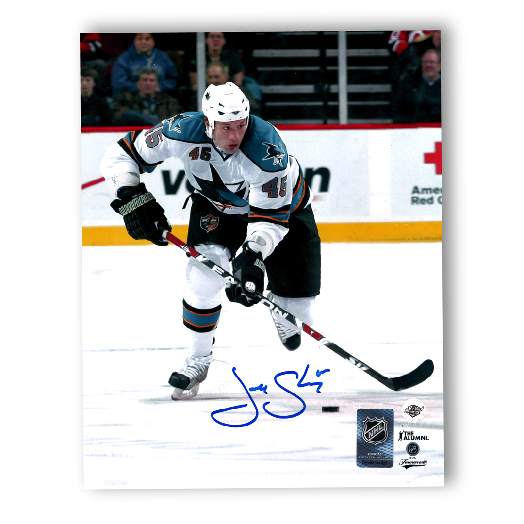 Jody Shelley Autographed San Jose Sharks Away 8x10 Photo