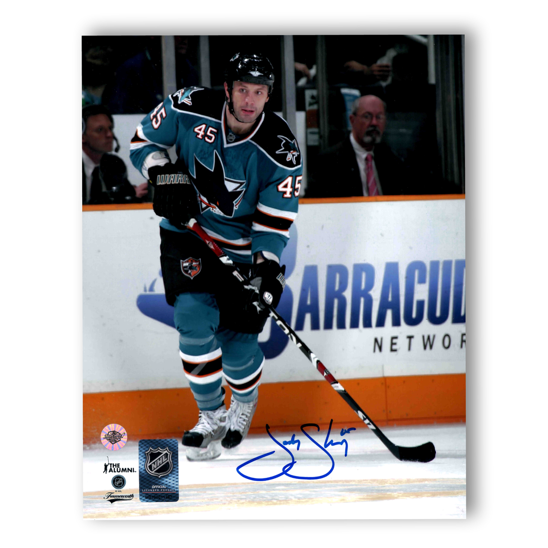 Jody Shelley Autographed San Jose Sharks Home 8x10 Photo