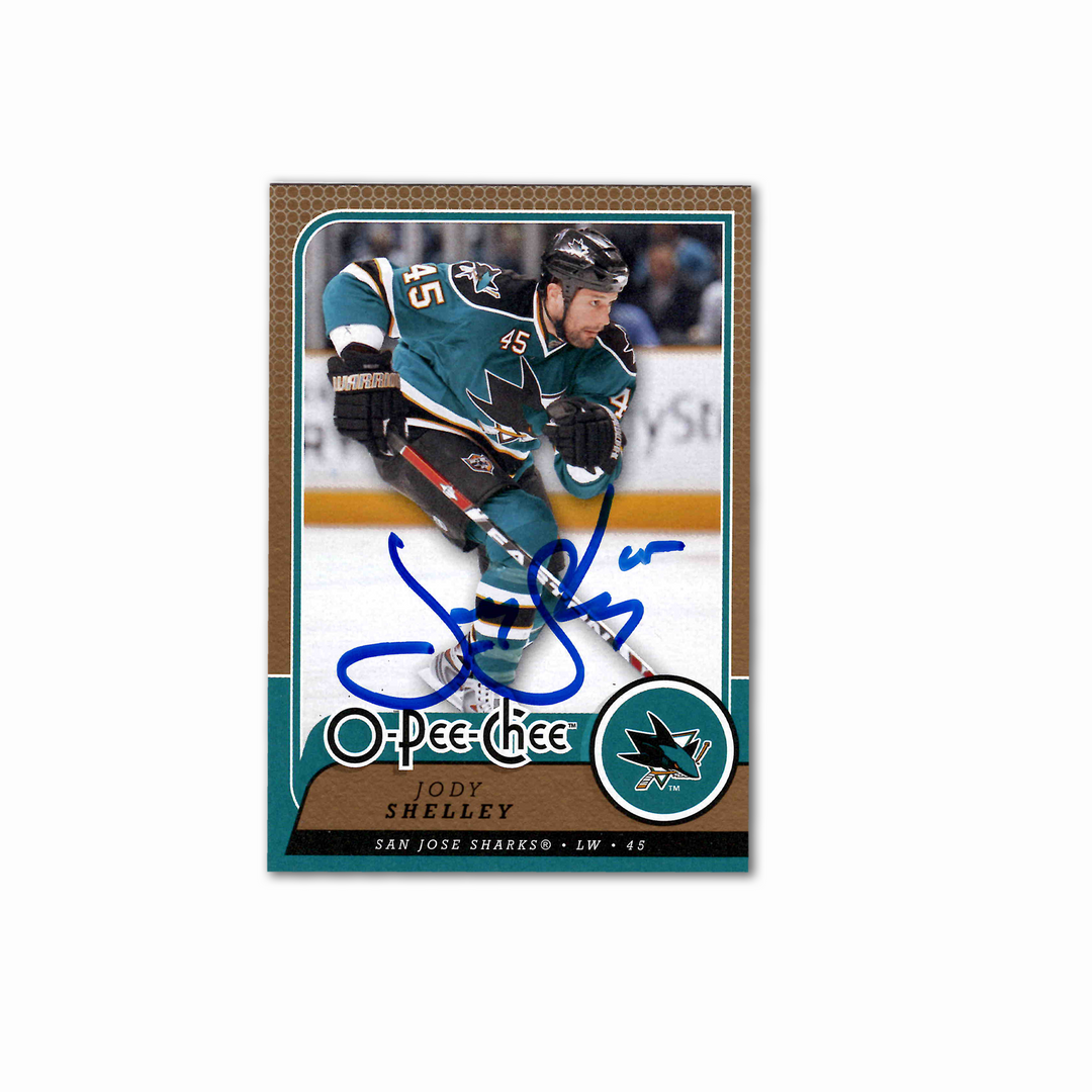 Jody Shelley Autographed San Jose Sharks 2008-09 OPC 