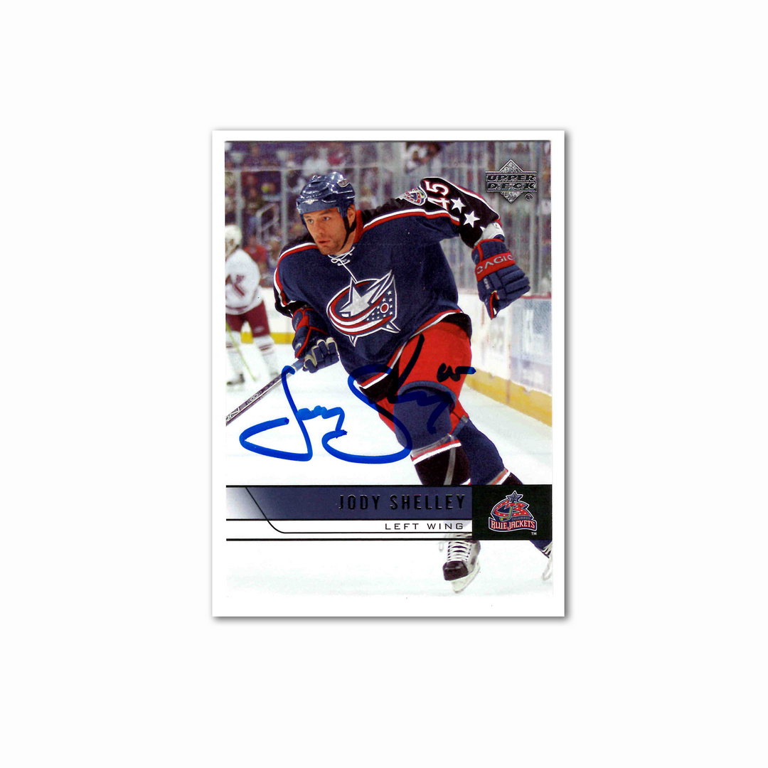 Jody Shelley Autographed Columbus Blue Jackets 2007 UDA #312 Hockey Card