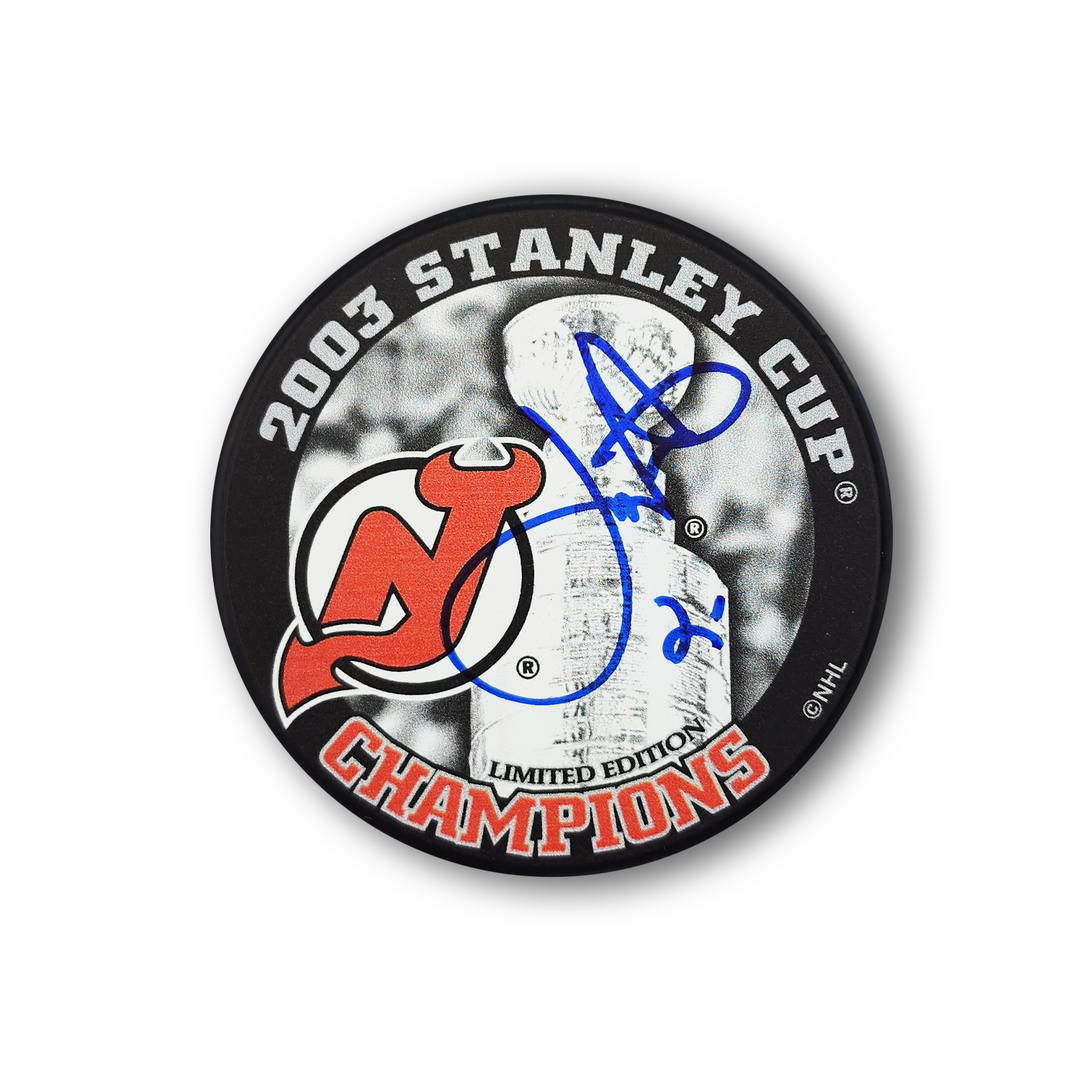 Joe Nieuwendyk Autographed New Jersey Devils 2003 Stanley Cup Champions Puck