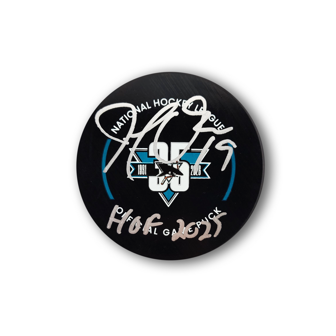 Joe Thornton Autographed San Jose Sharks 35th Year Official Hockey Puck Inscribed HOF