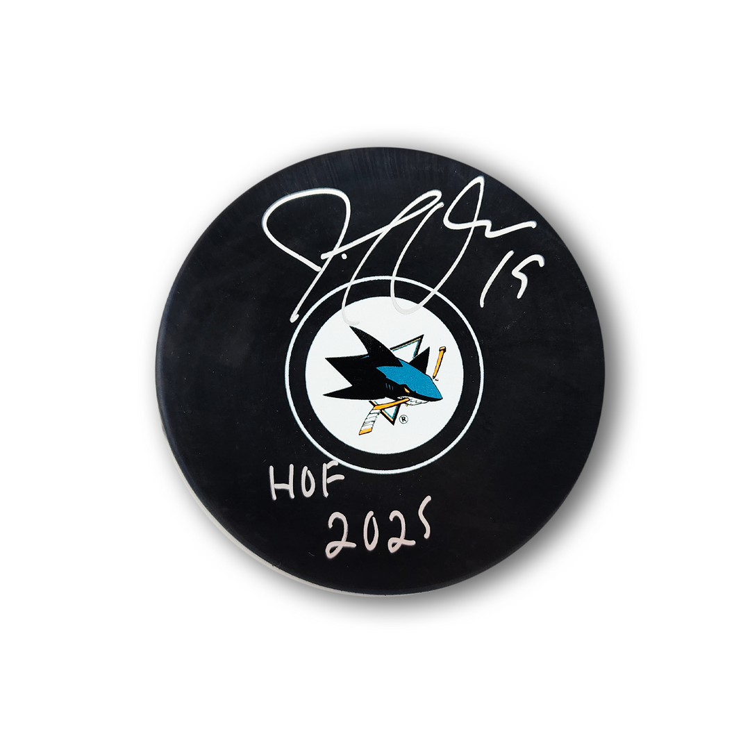 Joe Thornton Autographed San Jose Sharks Hockey Puck Inscribed HOF