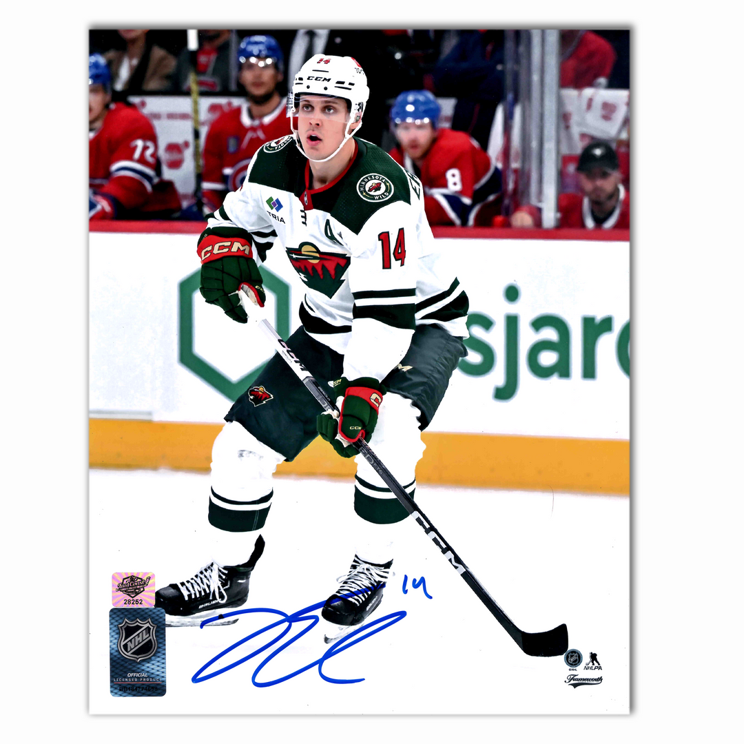 Joel Eriksson Ek Autographed Minnesota Wild Away 8x10 Photo