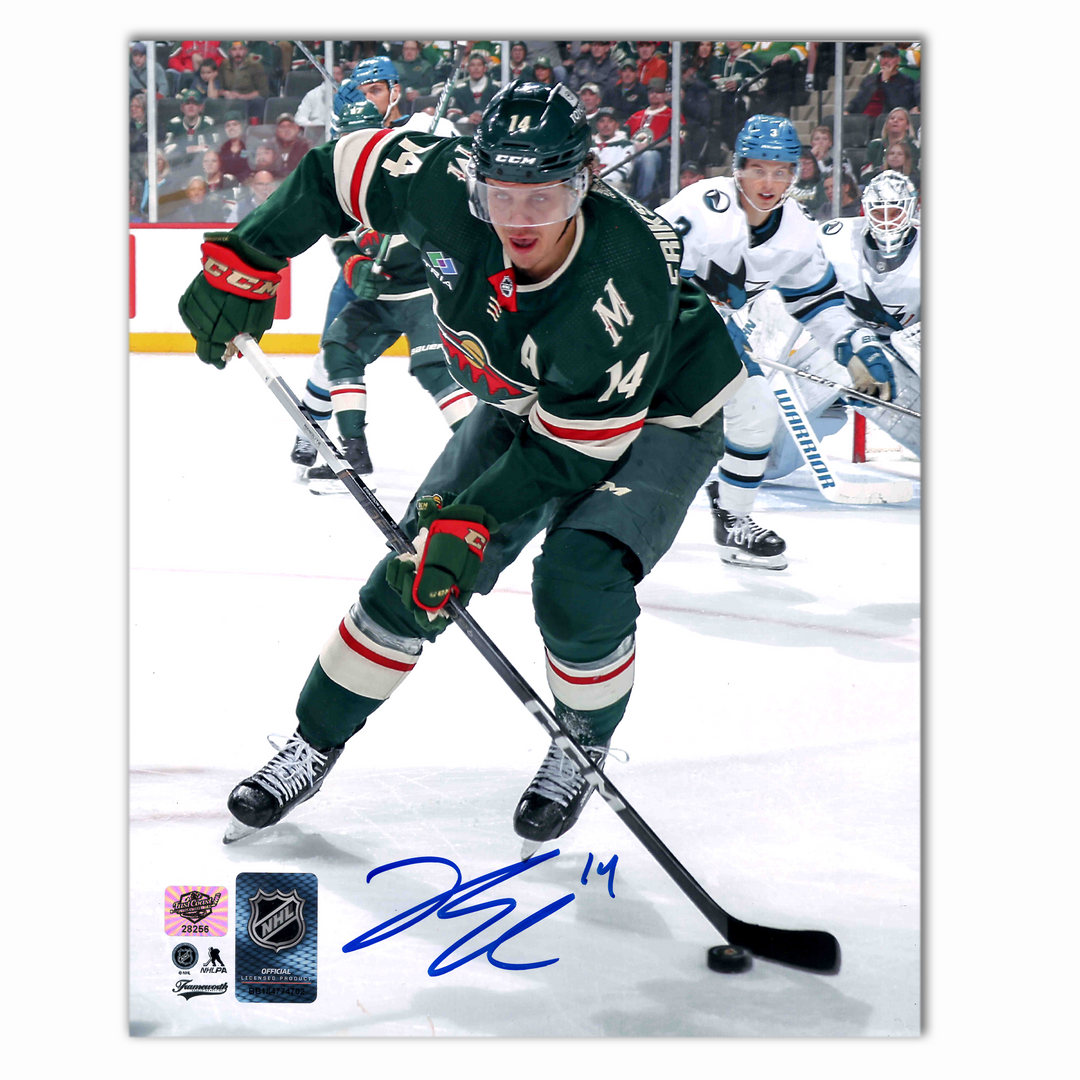 Joel Eriksson Ek Autographed Minnesota Wild Home 8x10 Photo