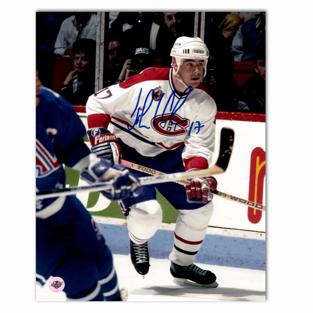 John LeClair Autographed Montreal Canadiens Away 8x10 Photo
