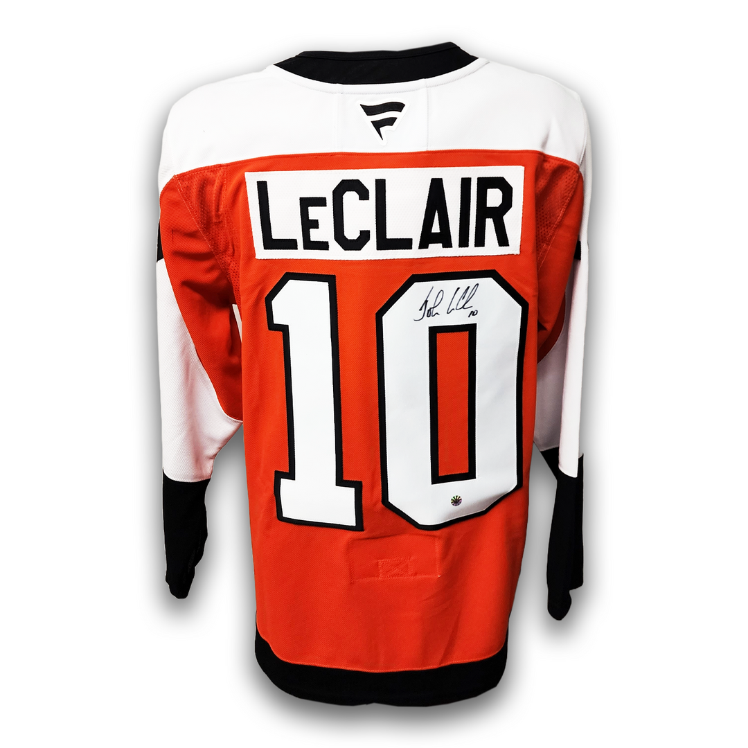 John LeClair Autographed Philadelphia Flyers Home Fanatics Premium Jersey