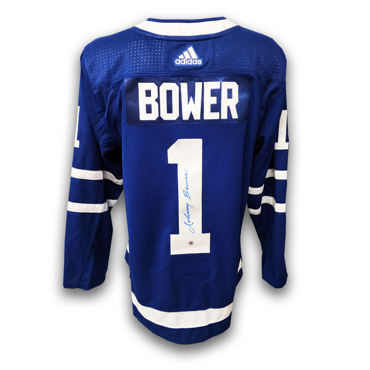 Johnny Bower Autographed Toronto Maple Leafs Home Adidas Jersey