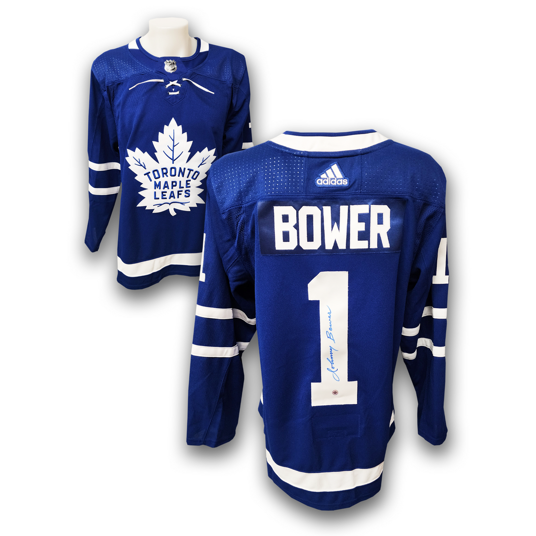 Johnny Bower Autographed Toronto Maple Leafs Home Adidas Jersey