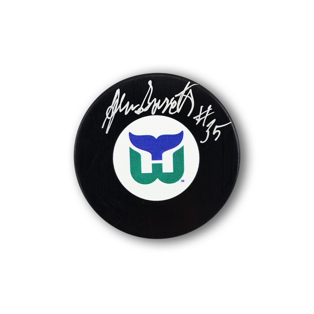 John Garrett Autographed Hartford Whalers Hockey Puck