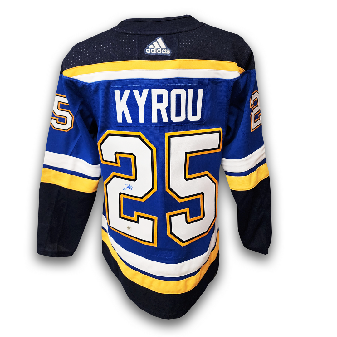 Jordan Kyrou Autographed St. Louis Blues Home Adidas Jersey