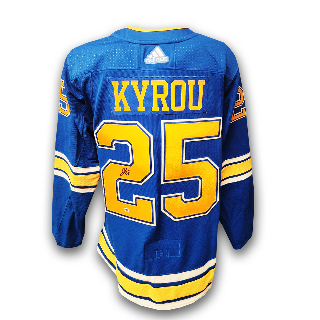 Jordan Kyrou Autographed St. Louis Blues Alternate Adidas Jersey