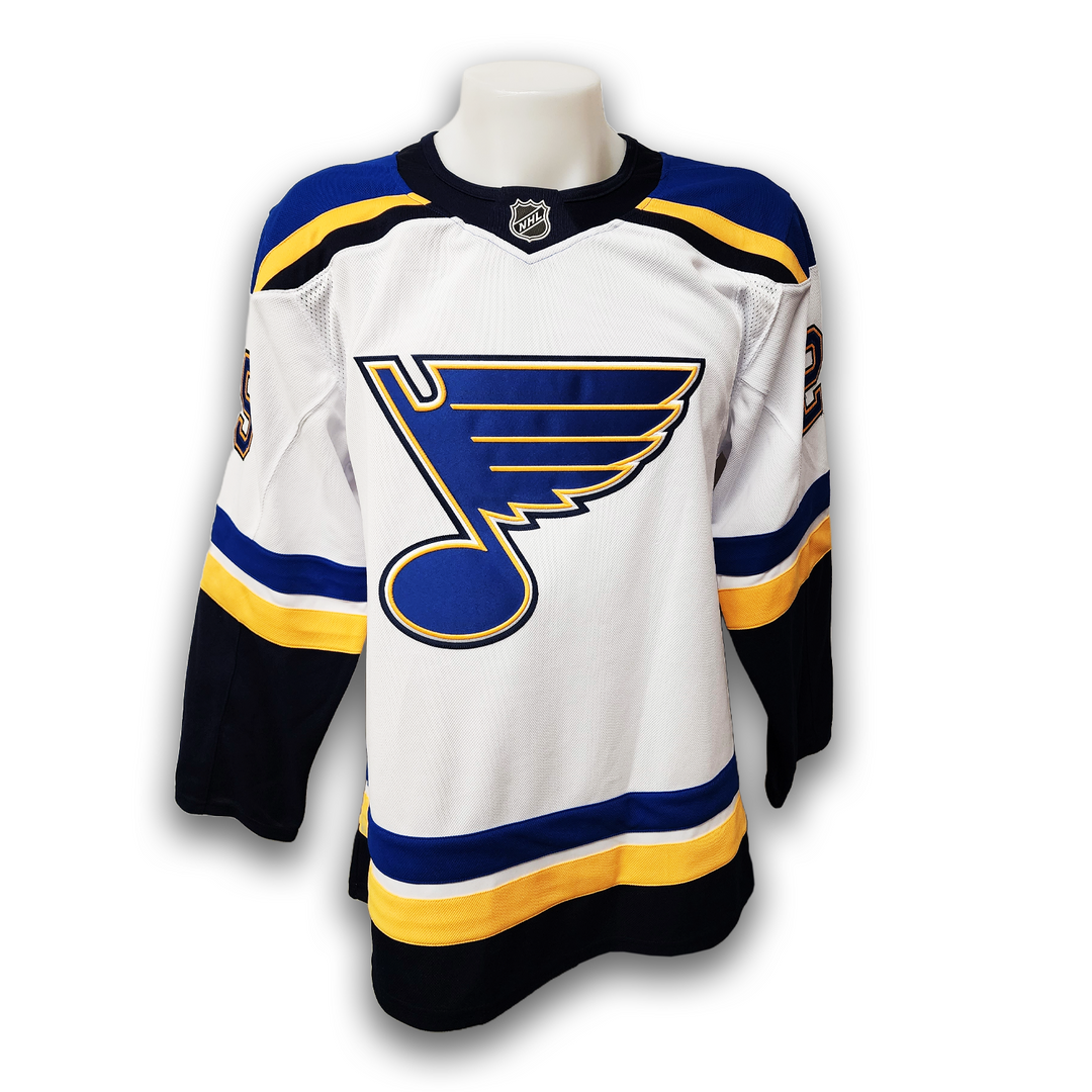 Jordan Kyrou Autographed St. Louis Blues Away Fanatics Premium Jersey