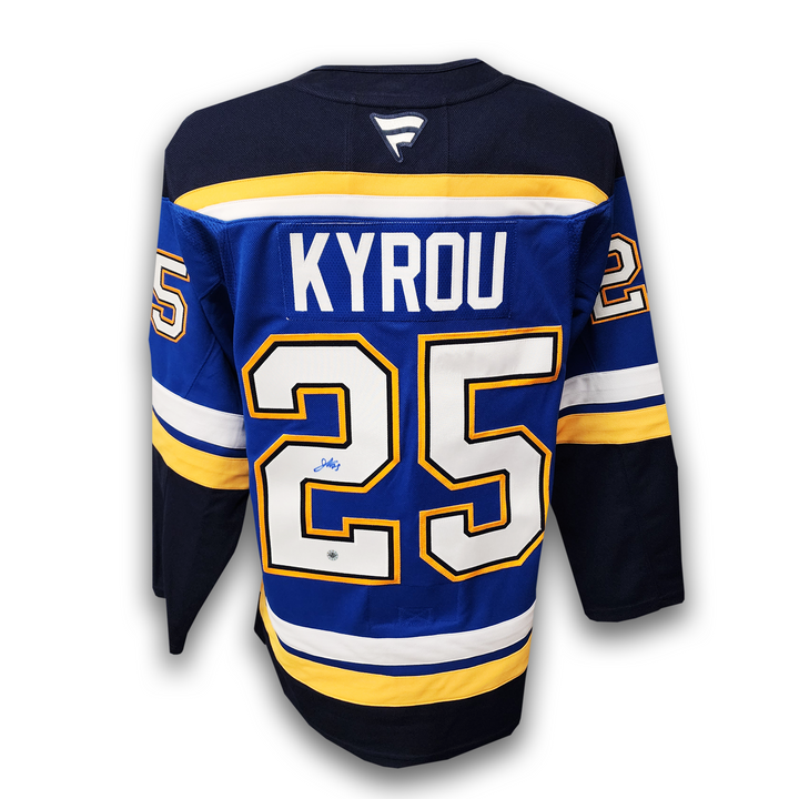 Jordan Kyrou Autographed St. Louis Blues Home Fanatics Premium Jersey