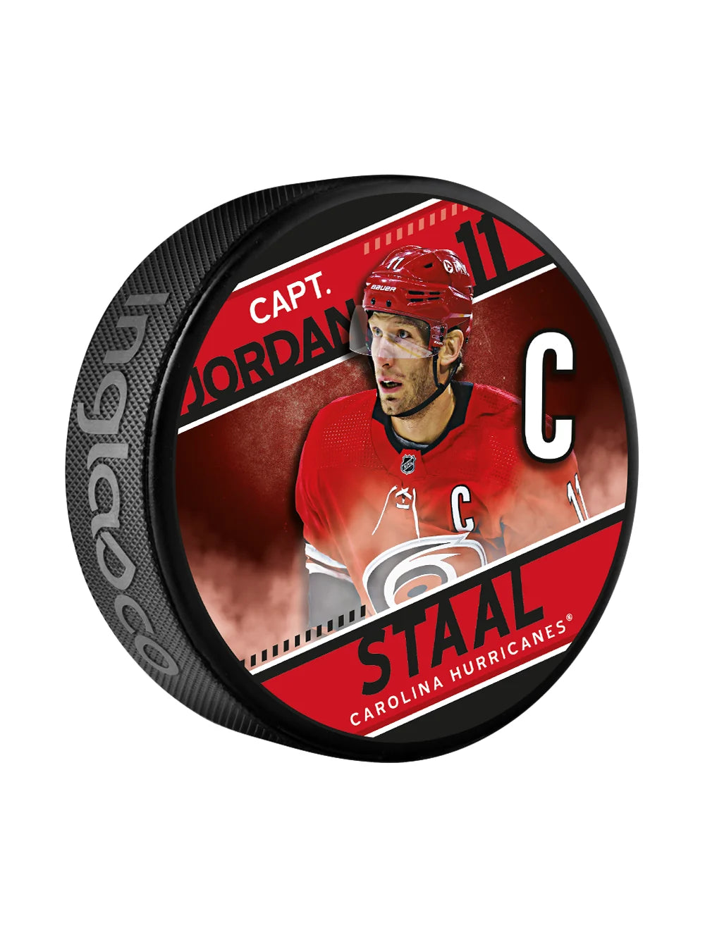 Pre-Order - Jordan Staal Autographed Carolina Hurricanes Captains Hockey Puck