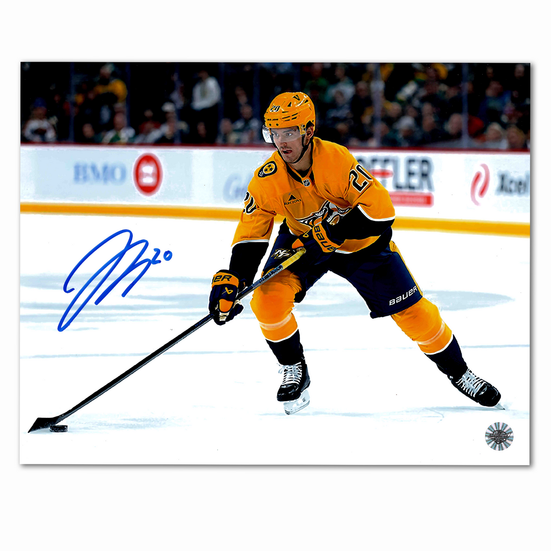 Justin Barron Autographed Nashville Predators Home Horizontal 8x10 Photo (2)