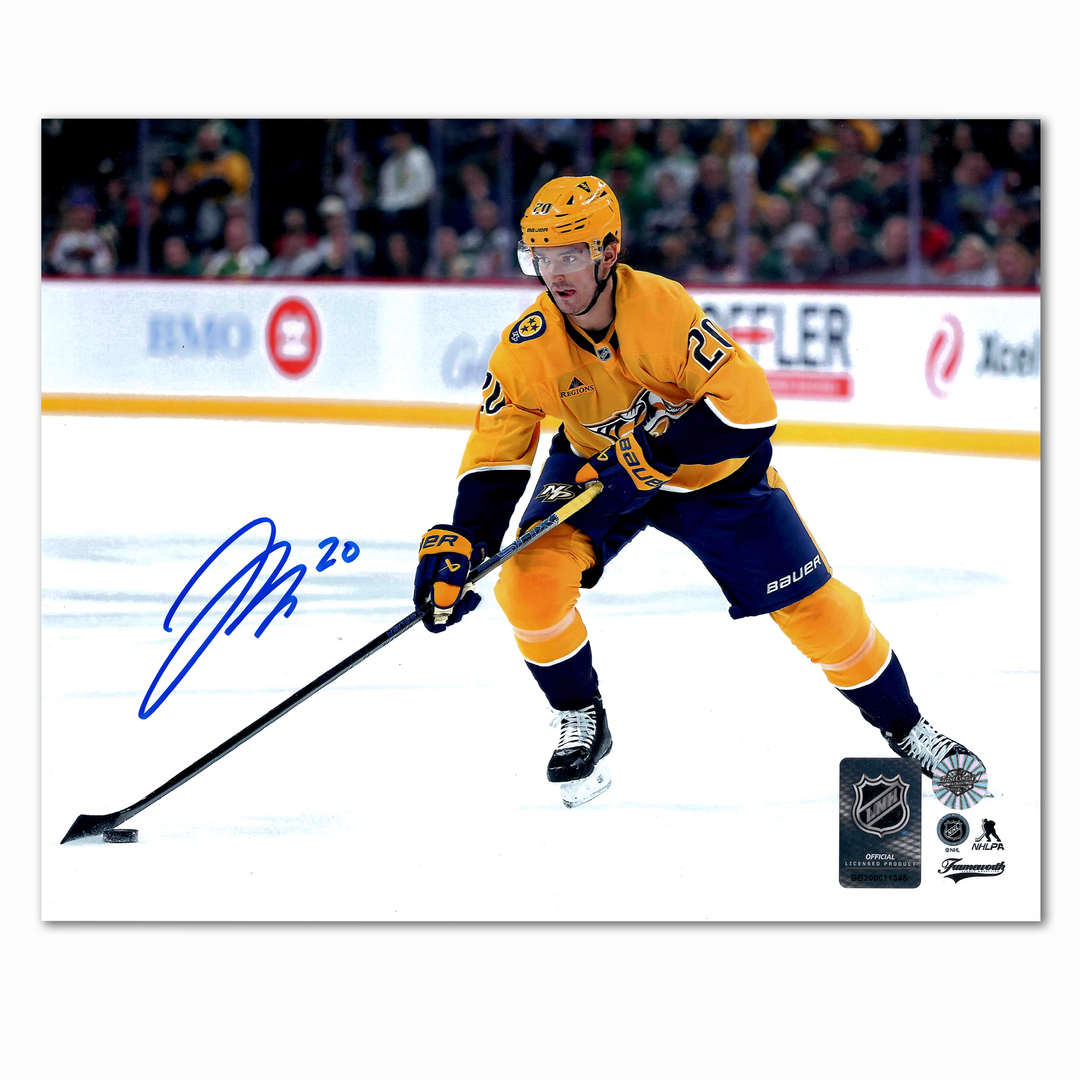 Justin Barron Autographed Nashville Predators Home Horizontal 8x10 Photo