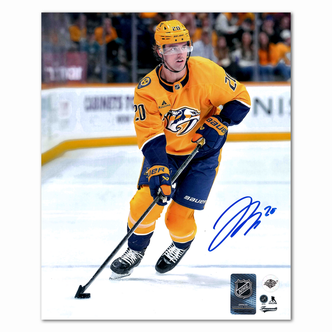 Justin Barron Autographed Nashville Predators Home 8x10 Photo