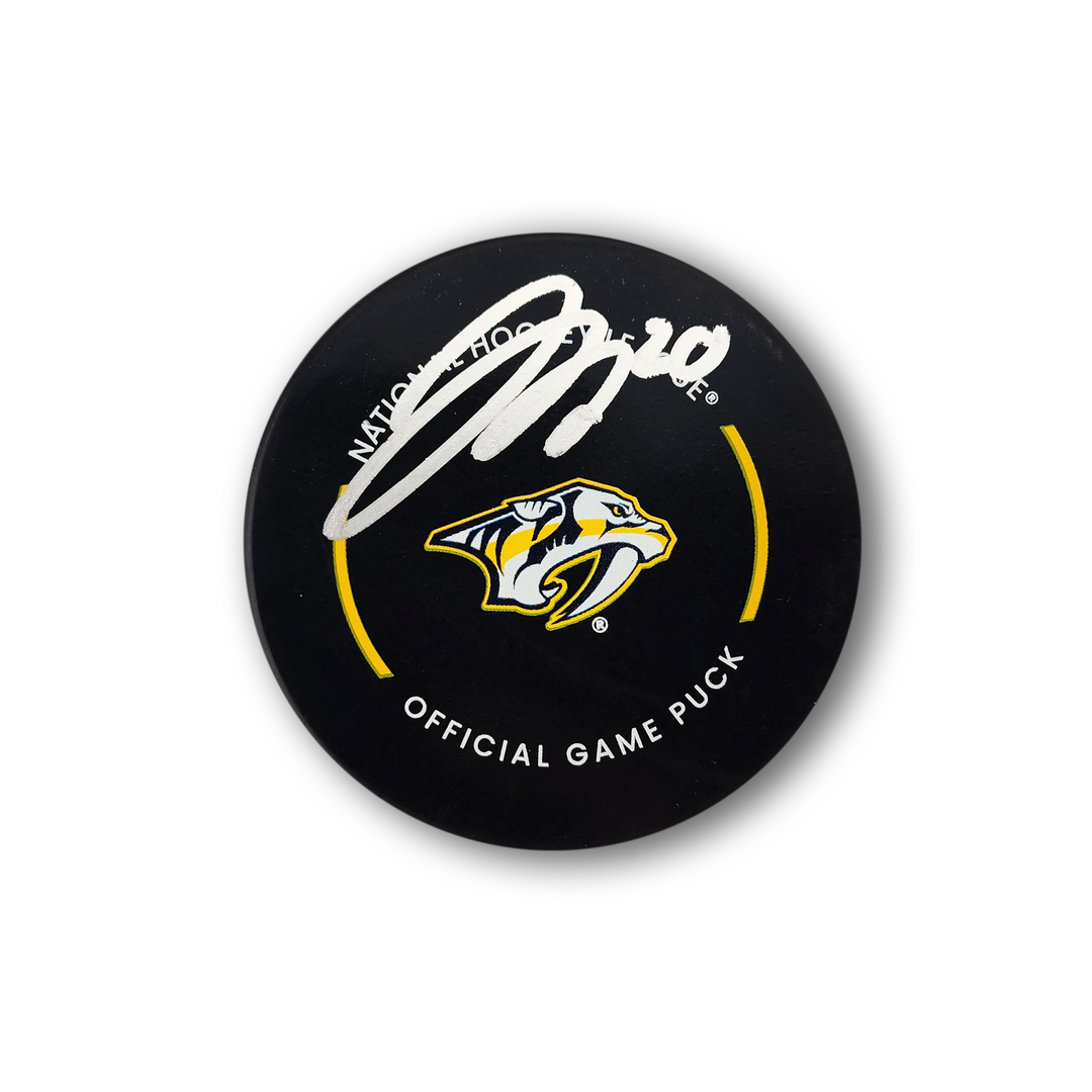 Justin Barron Autographed Nashville Predators Official Hockey Puck