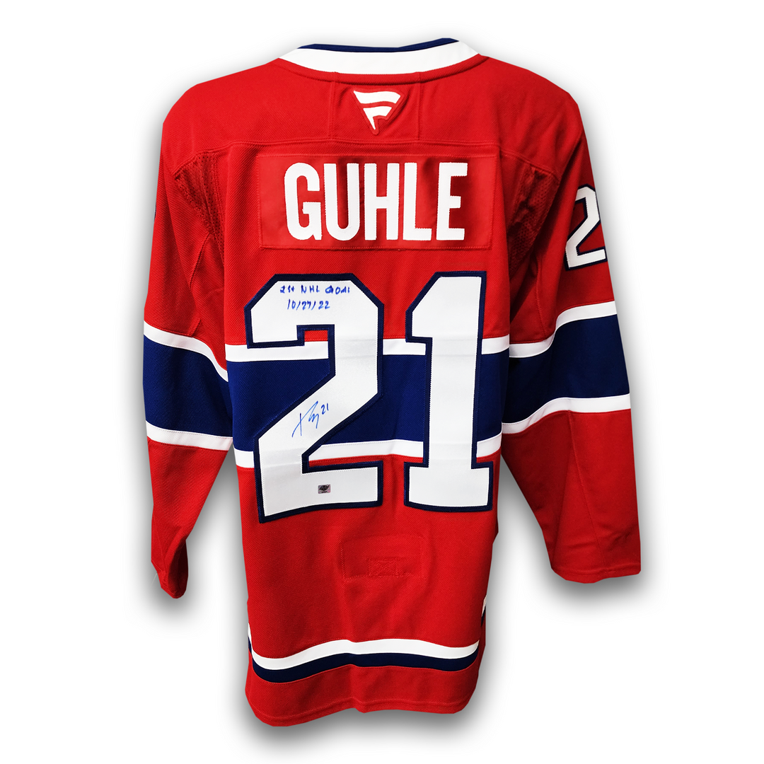Kaiden Guhle Autographed Montreal Canadiens Fanatics Premium Jersey Inscribed