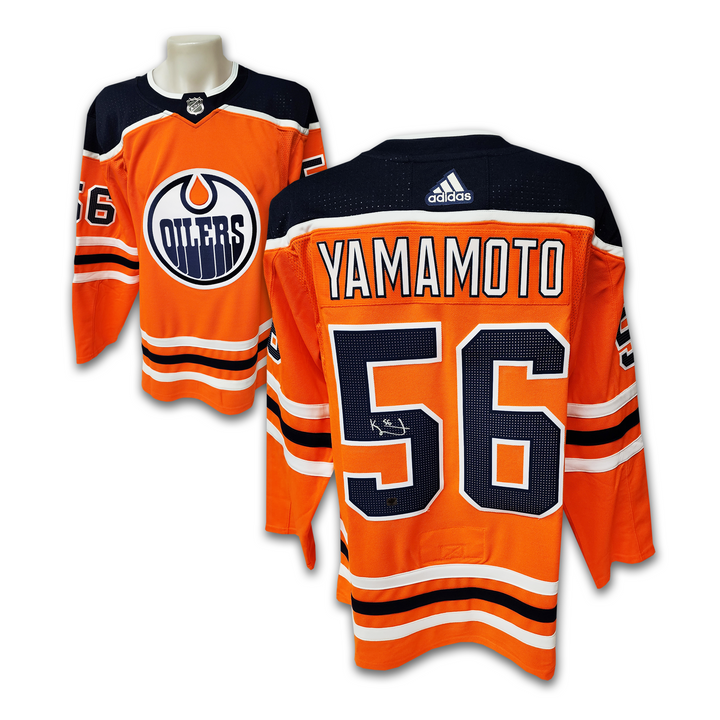 Kailer Yamamoto Autographed Edmonton Oilers Home 2017-2022 Adidas Jersey