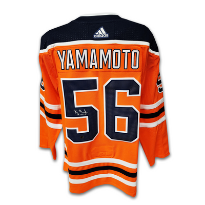 Kailer Yamamoto Autographed Edmonton Oilers Home 2017-2022 Adidas Jersey