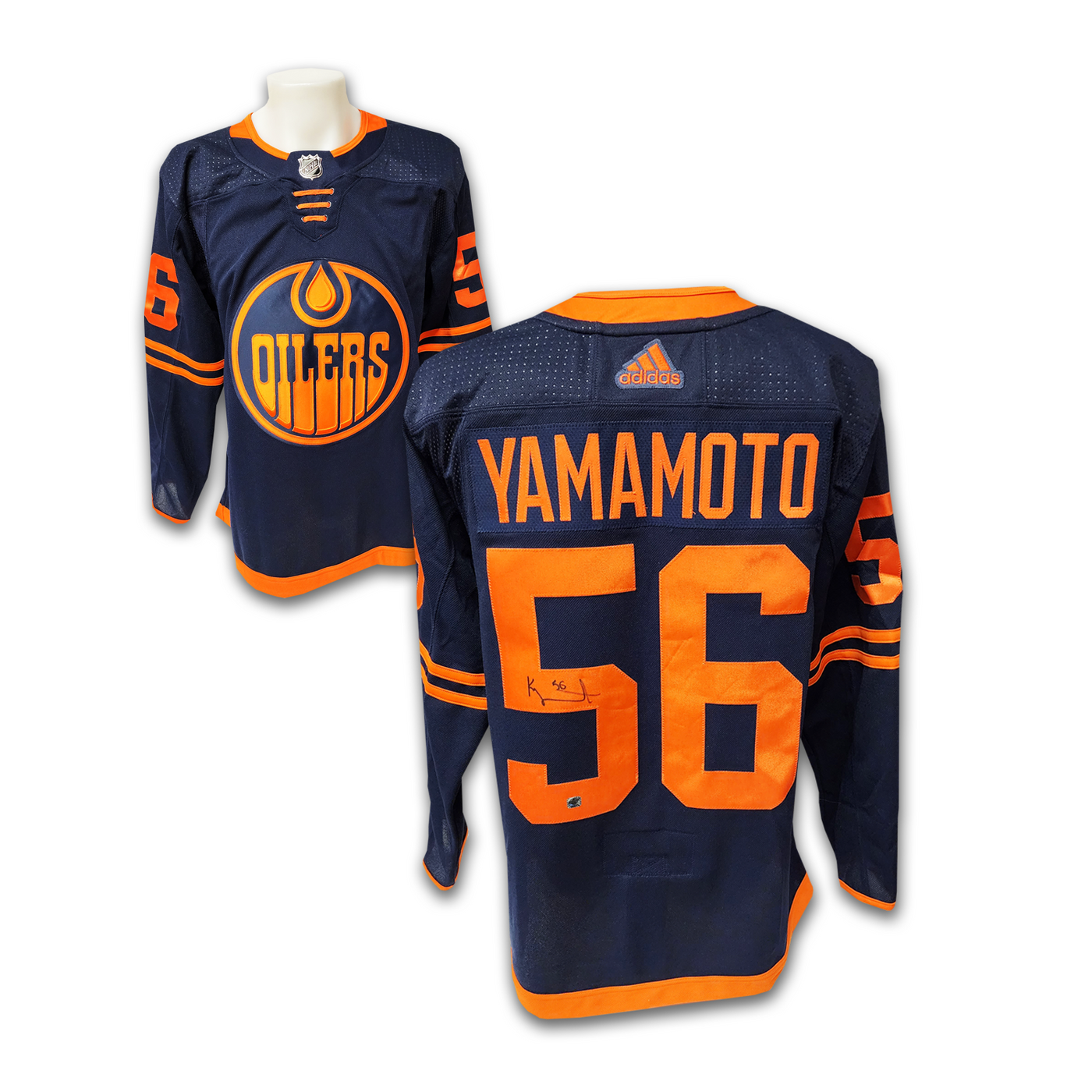 Kailer Yamamoto Autographed Edmonton Oilers Alternate Adidas Jersey