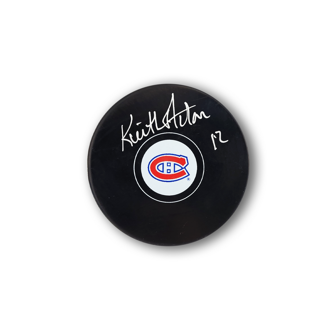 Keith Acton Autographed Montreal Canadiens Hockey Puck