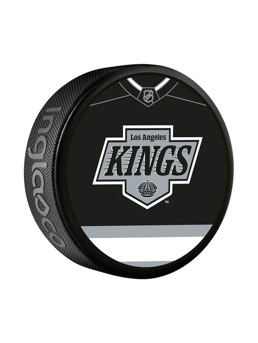 Pre-Order - Kelly Hrudey Autographed Los Angeles Kings Jersey Design Hockey Puck