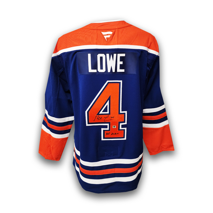 Kevin Lowe Autographed Edmonton Oilers Fanatics Premium Jersey Inscribed