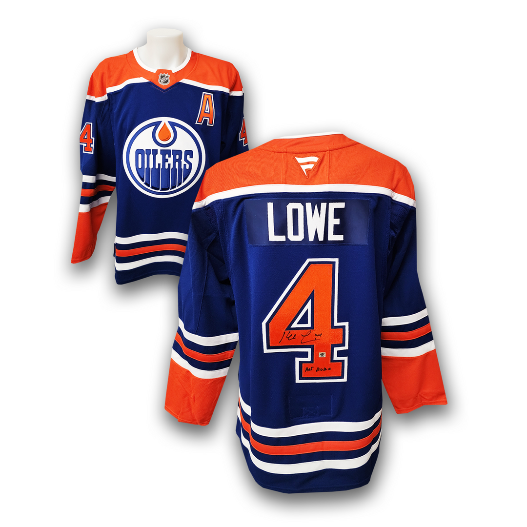 Kevin Lowe Autographed Edmonton Oilers Fanatics Premium Jersey Inscribed