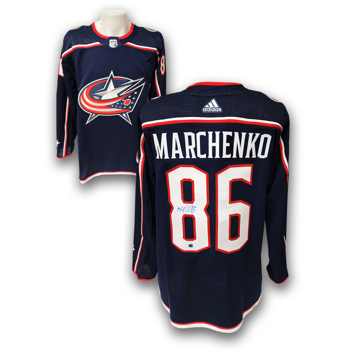 Kirill Marchenko Autographed Columbus Blue Jackets Adidas Jersey