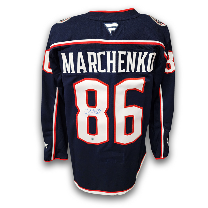 Kirill Marchenko Autographed Columbus Blue Jackets Home Fanatics Premium Jersey