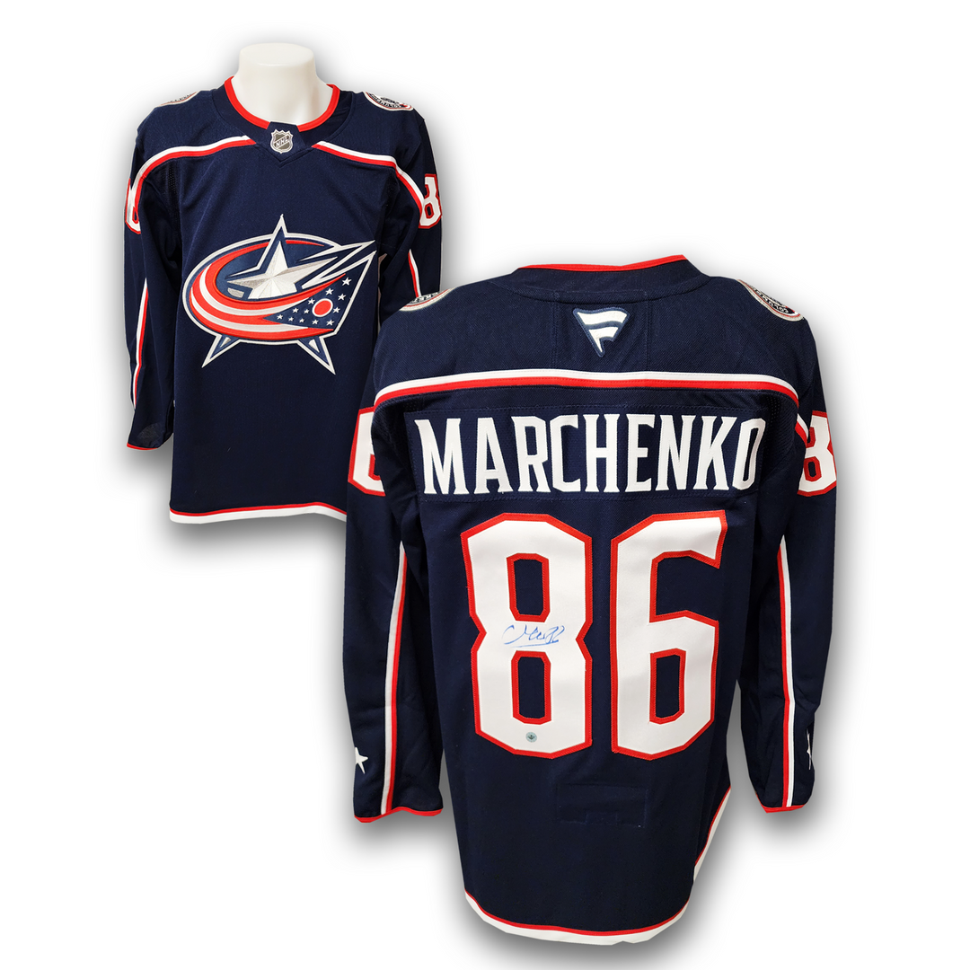 Kirill Marchenko Autographed Columbus Blue Jackets Home Fanatics Premium Jersey