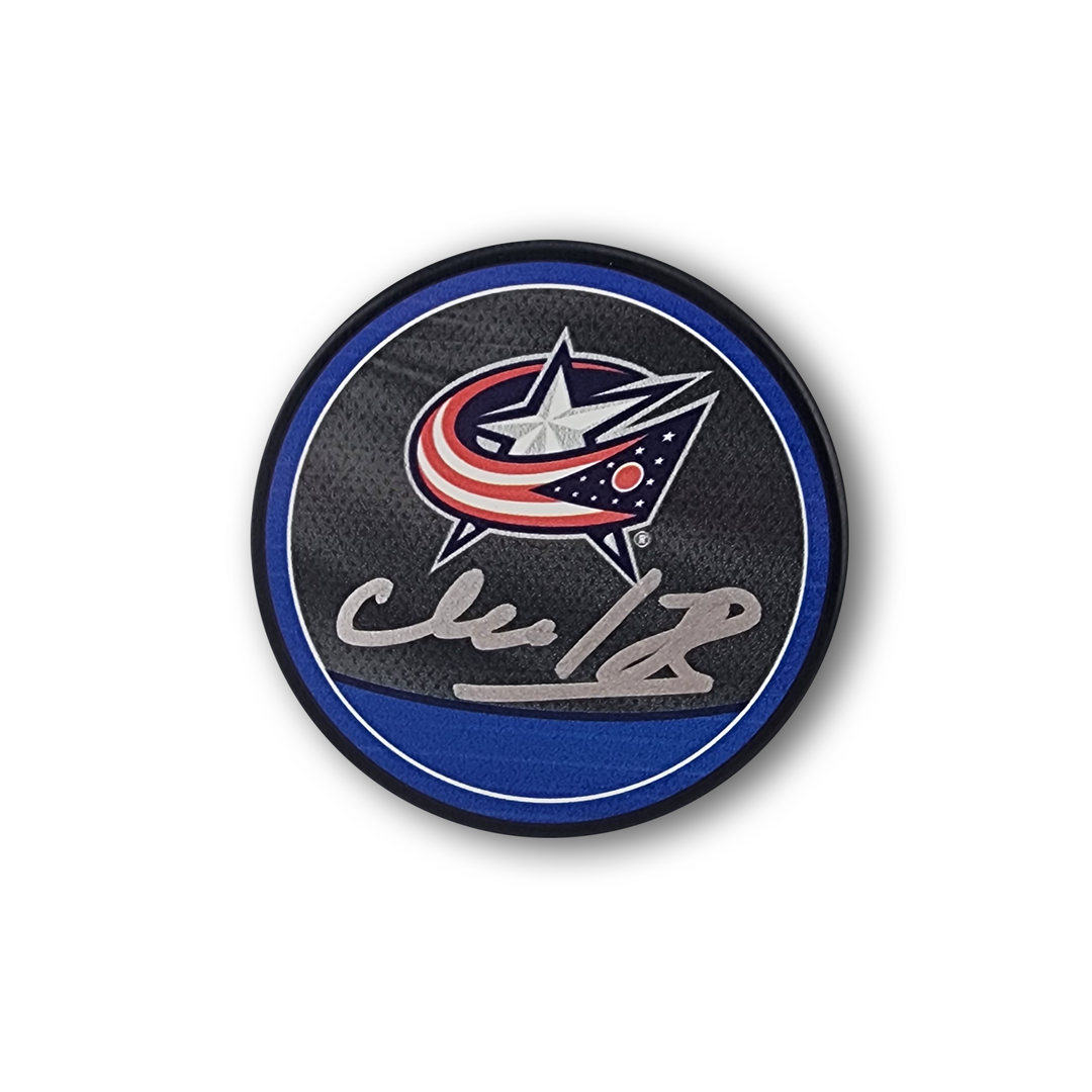 Kirill Marchenko Autographed Columbus Blue Jackets Reverse Hockey Puck