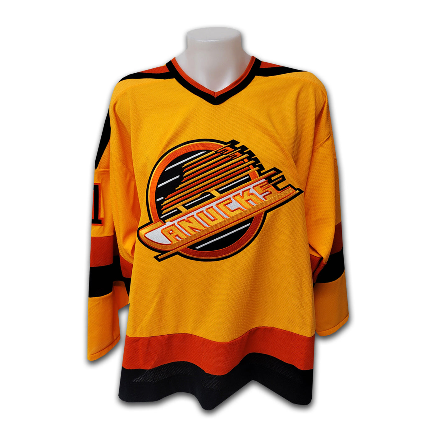 Kirk Mclean Vancouver Canucks Yellow Flying Skate CCM Jersey