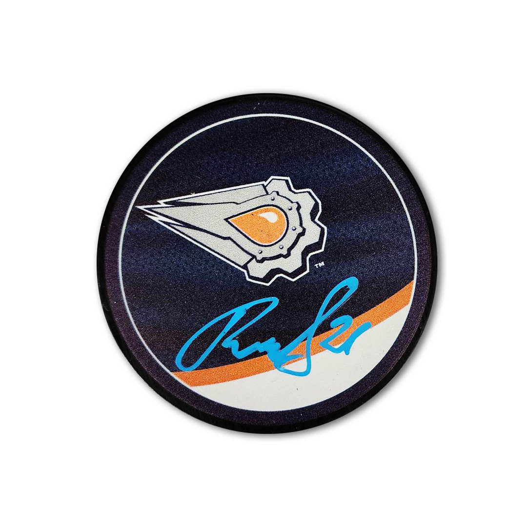 Klim Kostin Edmonton Oilers Autographed Reverse Retro 2.0 Hockey Puck