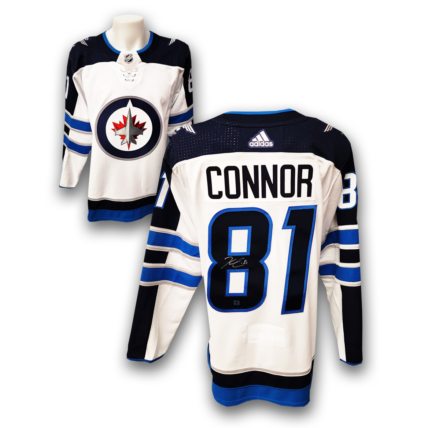 Kyle Connor Autographed Winnipeg Jets White Away Adidas Jersey