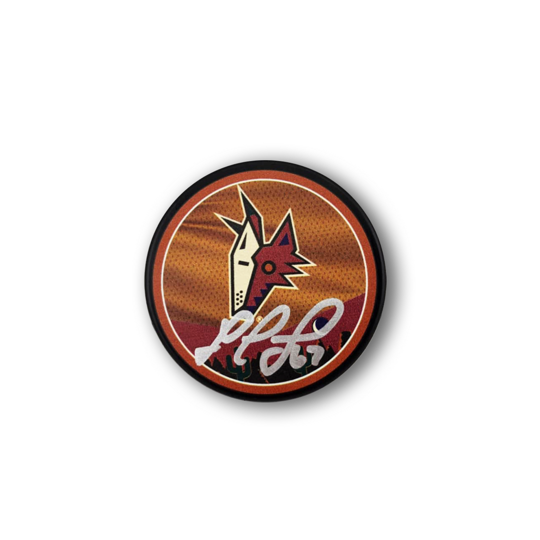 Lawson Crouse Autographed Arizona Coyotes Reverse Retro Hockey Puck