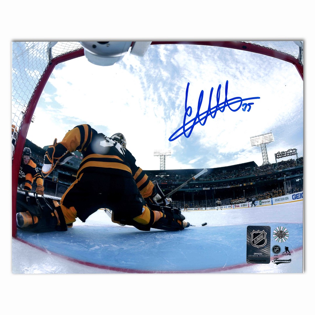 Linus Ullmark Autographed Boston Bruins Winter Classic 8x10 Photo