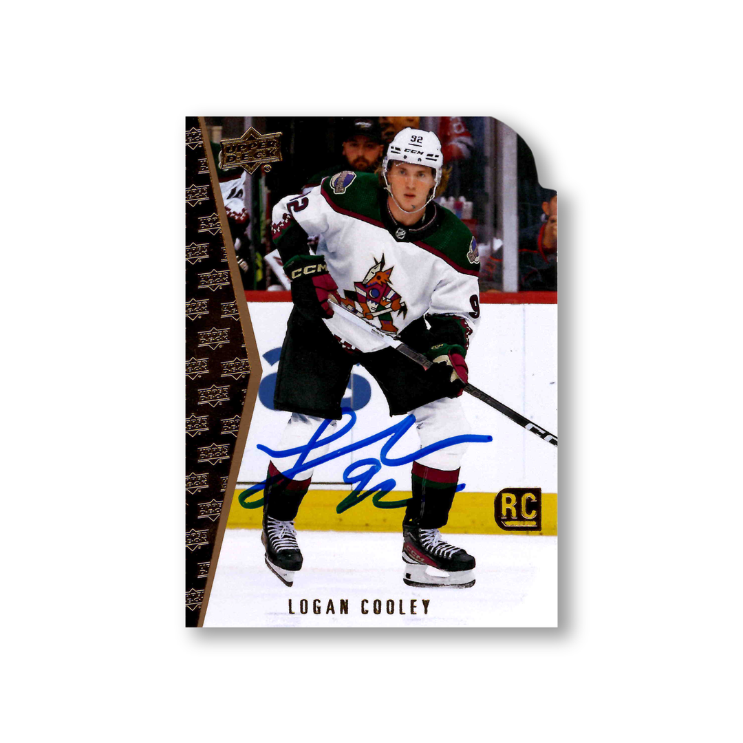 Logan Cooley Autographed Arizona Coyotes Die Cut Rookie Hockey Card