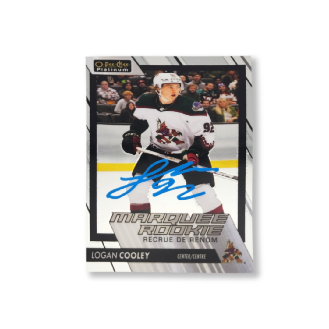 Logan Cooley Autographed Arizona Coyotes OPC Platinum Hockey Card #202