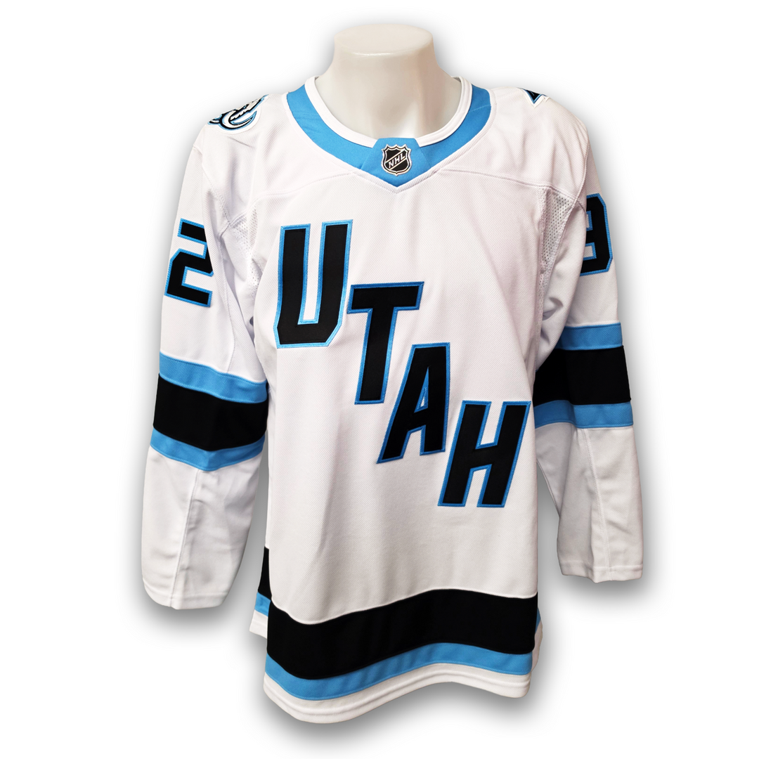 Logan Cooley Autographed Utah Mammoth Away Fanatics Premium Jersey