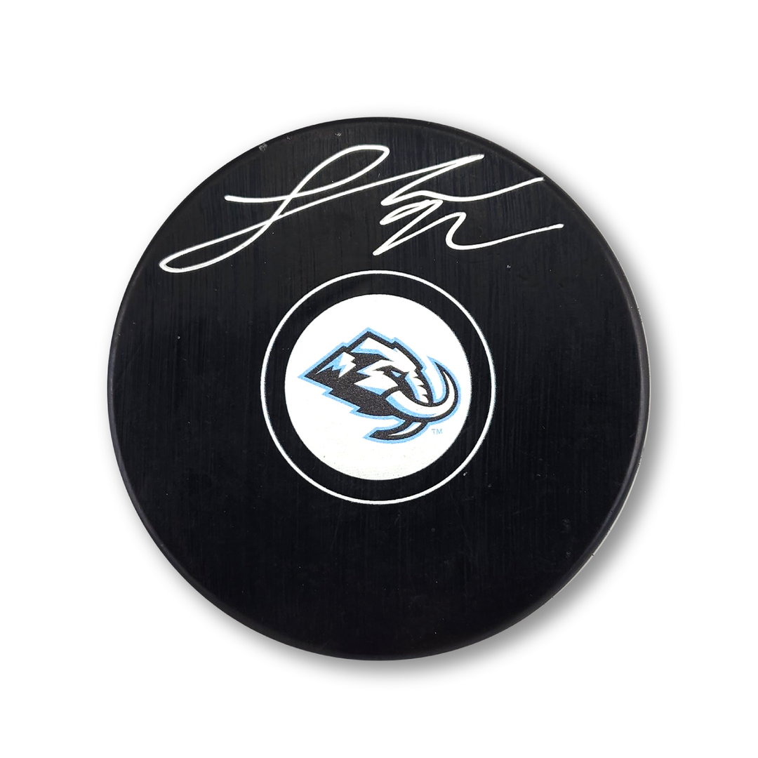 Logan Cooley Autographed Utah Mammoth Hockey Puck