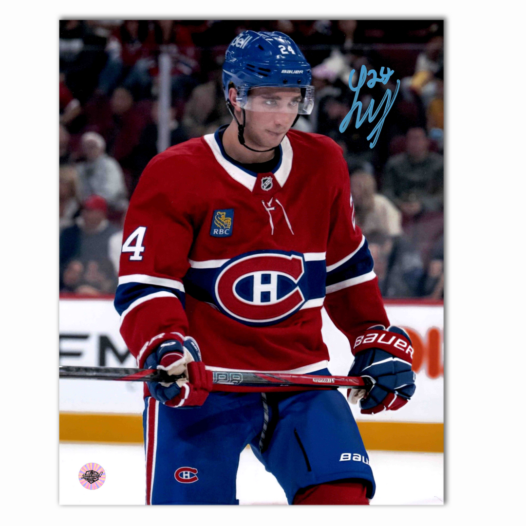 Logan Mailloux Autographed Montreal Canadiens Home 8x10 Photo (Close Up)